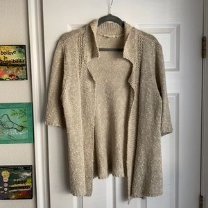 Eileen Fisher Large short sleeve woven cardigan